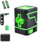 Green Laser Level Self-Leveling, Bright Green Beam, Horizontal and Vertical Cross Line, USB Rechargeable Li-ion Battery, Double Laser Module, Shockproof