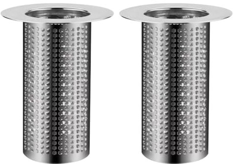 Filtros de drenaje, 2 filtros de fregadero de cocina de acero inoxidable, rejillas de ducha antiobstrucción, para fregadero de cocina y cuarto de baño (38 x 8 cm)