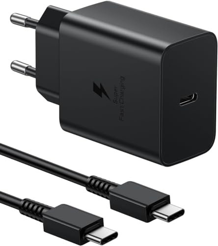 45W USB C Ladegerät für iPhone 16 15, Super Fast Charger mit 2M Ladekabel Typ C zu C Handy Netzteil Adapter für iPhone 16 15 ProMax Plus/iPad, Samsung Galaxy, Huawei (schwarz)