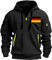 Jamicy Hoodie Herren Sweatshirt mit Kapuze Taschen Vintage Pullover Drucken Sweater Einfarbig Kapuzenpullover mit 1/4 Reißverschluss Mode Casual Hoody Männer Warehouse Deal Schwarz 3XL