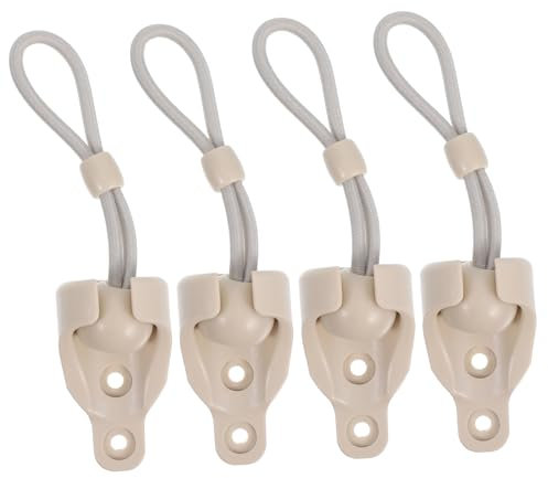 Angoily 4 Ensemble Corde à Ressort Stores Rétractables Kit De Protection Solaire Extérieur Stores De Terrasse Extérieurs Pour Porche Stores Extérieurs Pour Terrasse Kit Élastique Pp Beige