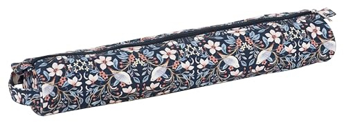 Hobby Gift Knitting Pin Case - XL Bird Print Soft Cotton Storage for Pins up to 40cm, Full Zip Closure & Handle for Easy Transport, Storage, for Crafters 11 x 46 x 7cm