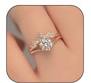 Anneau de fiançailles Moisanite empilable pour Les Femmes promesses Ring pour sa Bague de Mariage en Or Rose