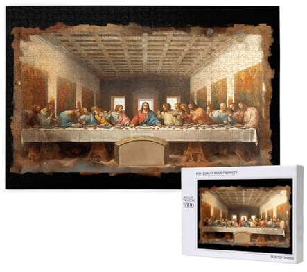 Puzzle 5000 Teile Das letzte Abendmahl Puzzles für Erwachsene Jesus HD Puzzel Anspruchsvolles Lustig Kreatives Unterhaltungsspiel,DIY Holzpuzzle für Erwachsene Als Feiertage Geschenk fur Frauen M-14
