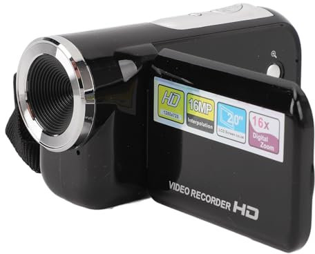 shenruifa Camcorder 16MP 1080P 16X Digital Zoom 2in Rotatable Screen Anti Shake USB Port 1/4 Inch Threaded Hole Video Camera Camcorder for Travel