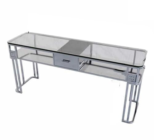 ZPVXRVQ Mesa de Manicura Profesional con Tapa de Cristal(120x40x79cm)