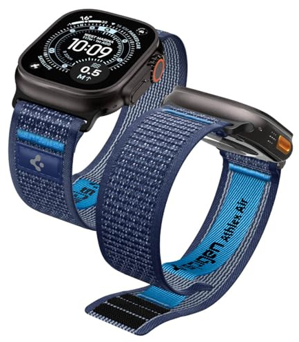 Spigen Athlex Air 2 Armband für Apple Watch Ultra 3/2/1 & Serie 11-4/SE | Atmungsaktives Nylon-Loop-Armband mit Klettverschluss, für 49/46/45/44mm