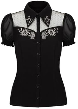 Hell Bunny Danica Blouse Black