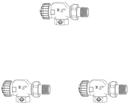 Heimeier Thermostat-Heizkörperventil V-exakt II 1/2' Axialform 3710-02.000 Silber (Packung mit 3)