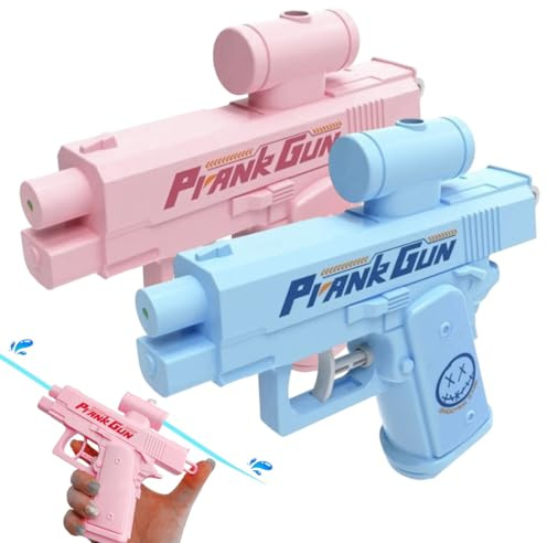 KAHZOR 2 Pièces pistolets à eau prank gun water, faux pistolet, pistolet à eau arrière, farce et attrape, utilisé pour les plaisanteries et les farces entre amis