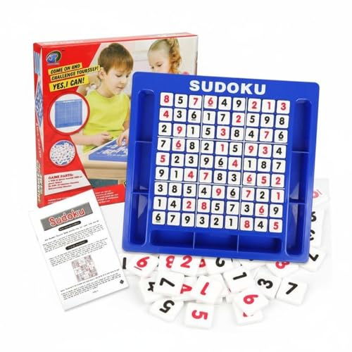 Chosertory Sudoku Brettspiel Zahlenpuzzle Logikspielzeug Rechenspiel Lernspiel Material mit 81 Doppelseitigen Plättchen Und 120 Aufgaben für Kinder Eltern Kind, Ohne Schublade