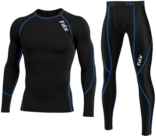 FDX Men's Compression Base Layer Shirt & Leggings Set Sportswear Skin | Lightweight stretch fabric delivers lasting comfort for running, gym sessions and outdoor activities