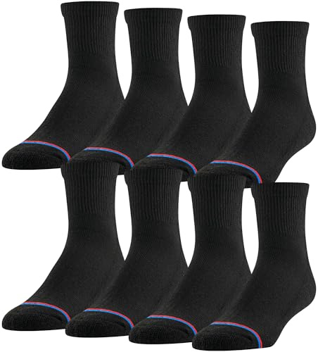 MediPeds Men's 8 Pack Diabetic Quarter With Non-binding Top8 ?????????,??????8? ??? ?? ?paquete De casual socks, Black, M UK