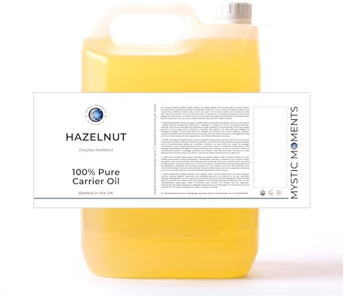Mystic Moments | Haselnuss-Trägeröl | 5 Liter | Haselnuss-Öl für Hautpflege, Haarpflege, Massage und kosmetische Mischungen.