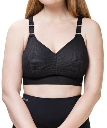 TriAction Damen Gepolstert Sport-BH Hybrid Lite P, Schwarz (Black 04), Gr. 70E