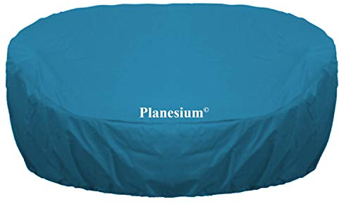 PLANESIUM Premium Sonneninsel RUND Liegeinsel Hülle Abdeckung Schutzhülle Abdeckplane Polyrattan wasserdicht atmungsaktiv Sonnenliege Gartenliege 575g/lfm (230cm Breite x 85cm Höhe, Türkis)