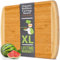 Greener Chef Extra Grande de bambú orgánico Tabla de Cortar con Corte New Crack-Prevención de Tecnología de la Madera Juntas para Cocina - Jugo de Groove para la Carne 18 x 12.5 XL Cutting Board