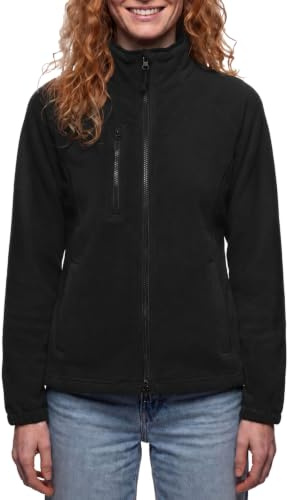 Happy Clothing Damen Fleecejacke ohne Kapuze mit Brusttasche XS-XXL | 100 % Polyester Microfleece, 280 g/m2, Stehkragen, durchgehender Reißverschluss, zwei Seitentaschen, Brusttasche