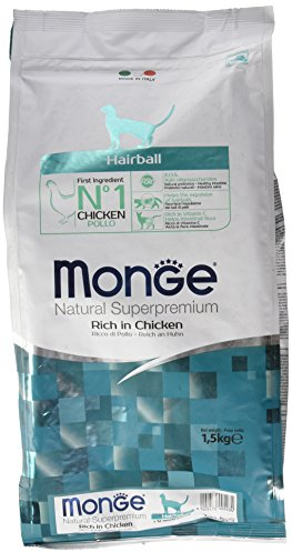 Monge Natural Superpremium Hairball Rich IN Chicken, Nassfutter für Katzen (Nassfutter aus Huhn, reich an Ballaststoffen, ohne Farb- und Konservierungsstoffe, Katzenfutter, 1,5 kg)