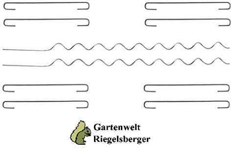 Gartenwelt Riegelsberger Verbindungs-Set (8 Haken + 2 Spiralen) für U-Gabione 40cm, Mauer, Gabionensystem