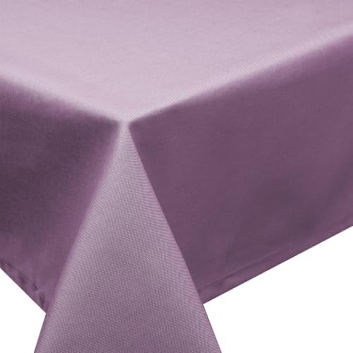 Tischdecke Fleckschutz Lotus Effekt Garten LEINEN Optik bügelfrei abwaschbar Uni Farbe Lila Größe eckig 90x90 cm