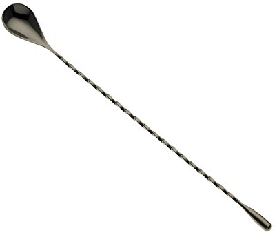 Mercer Culinary Bar Spoon, Cocktail Stirrer, Gun Metal Black, 30 cm Teardrop End