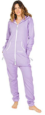 Moniz Damen Jumpsuit, Onesie, Overall (L, Flieder)