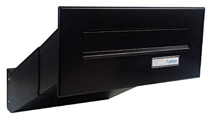 D-041 Schwarz (RAL 9005) Mauerdurchwurf Briefkasten mit Namensschild (Tiefe: 23-38 cm) - LETTERBOX24.de