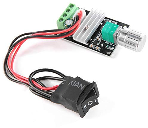 DC Motor Speed Controller, PWM Adjustable, Reversible Switch with Control Knob, 3A Driver