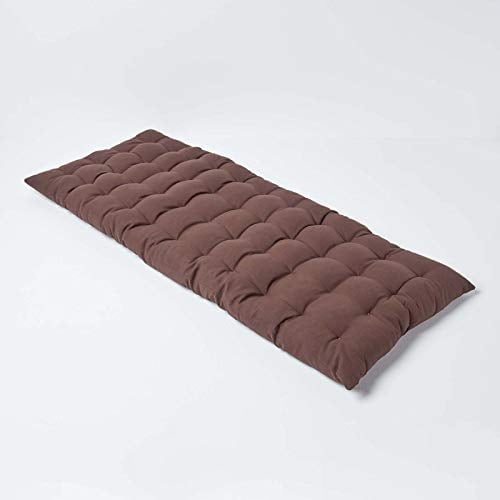 Homescapes Bankauflage 2-Sitzer braun – Sitzkissen Bank Outdoor/Indoor, Oeko-TEX-Zertifiziert, Sitzauflage waschbar für Gartenbank & Sitzbank, 108x42 cm
