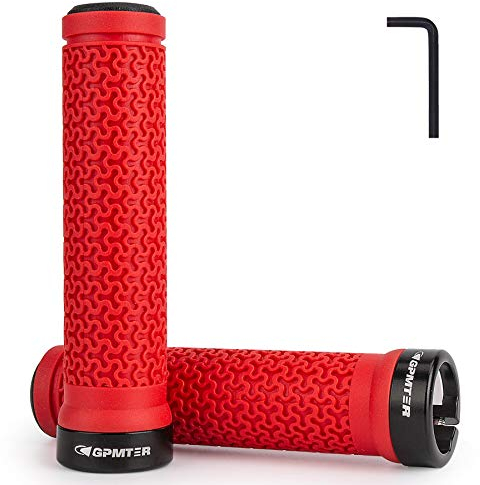 GPMTER Fahrrad Lenkergriffe, Single Lock-on Fahrrad Griffe Lenkergriffe Endhalten Arretierung Grips, für BMX, Mountain, MTB, Cruiser, Klapprad, Soft Anti-Rutsch-Gummi Handgriff Gold