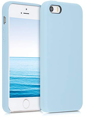kwmobile Case Compatible with Apple iPhone SE (1.Gen 2016) / iPhone 5 / iPhone 5S Case - TPU Silicone Phone Cover with Soft Finish - Pastel Blue