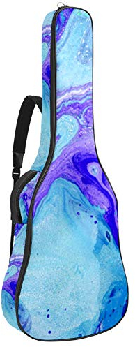 Gitarren-Gigbag, wasserdicht, Reißverschluss, weicher Gitarren-Rucksack, Bass-Akustik- & klassische Folk-E-Gitarrentasche, Lila Ocean