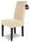 SCHEFFLER-Home Stuhlhussen Stretch Luna/Stuhlhussen Creme 6er Set/elastische Flanell Stuhlabdeckungen/Stuhlhussen Schwingstühle/Hussen Stuhl Überzieher mit Gummiband/Stuhlhussen Samt
