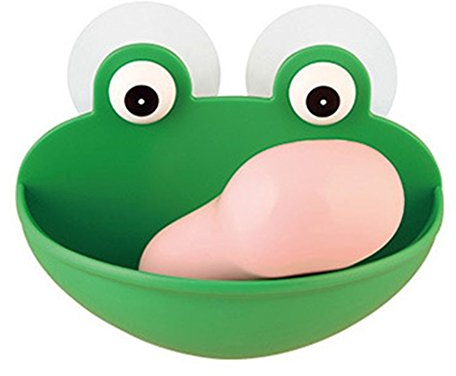 Benoon Seifenhalter, Frosch, Wandmontage, mit Saugnapf, für Badezimmer, Grün