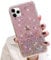 LCHULLE Glitzer Hülle Kompatibel mit iPhone 12/iPhone 12 Pro(6.1 Zoll) Handyhülle Mädchen Schuzhülle Glitzer klar TPU Bumper Silikon Hülle Handyhülle Tasche Case Cover, Rosa