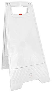 AUA SIGNALETIQUE - Chevalet signalisation Vierge sans marquage - Poids 1KG en Plastique Blanc