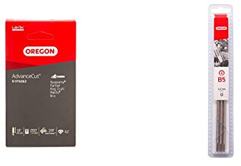 Oregon AdvanceCut 91PX Chaîne de tronçonneuse pour équiper les Tronçonneuses 45 cm Bosch, 62 Maillons Entraineurs & Q70509C Pack de 3 Limes rondes 4,0 mm