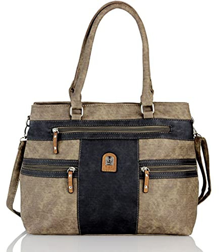 irisaa Handtasche Damen Shopper Mittelgroß Schultertasche Multifunktionale Henkeltasche Umhängetasche mit Abnehmbarem Schulterriemen und vielen Fächern, Damen Tasche:Dunkel Khaki
