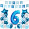 envami® Geburtstagsdeko Jungen Blau Zahl 6.Happy Birthday Deko Geburtstag Junge Folienballon 6 Luftballon 6. Geburtstag Kindergeburtstag Deko 6.