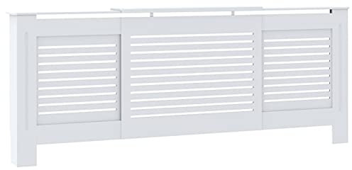 Tidyard MDF Radiator Cover Radiator Cover Cabinet for Office Hallway Living Room Bedroom White 205 cm
