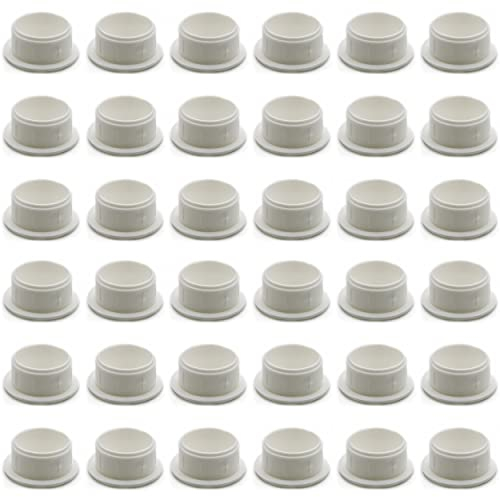 Enkotrade 36 Stück Abdeckstopfen in Weiss | 13x10 | Bohrloch Ø 10mm, Rohrabdeckung aus hochwertigem Polyethylen, Kunststoffkappen, Abdeckkappe, Stopfen, Blindstopfen, Verschlusskappe