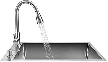 MYAOU Kitchen Sink 52x40in SUS304 Stainless Steel Undermount Single Bowl Kitchen Sink Strainer Waste kit 360 Degree Swivel Faucets