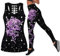 DRZHEAM Frauen 2 Stück Casual Totenkopf Outfits 3D Gedruckt Aushöhlen Tank Tops Yoga Leggings Jogger Sets Activewear (skull 02, XXL)