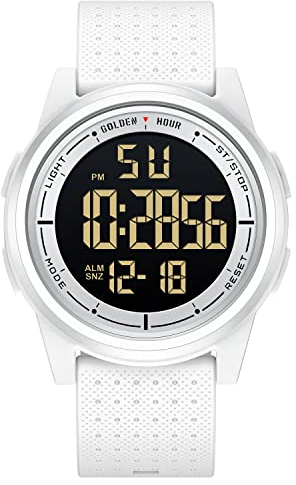 GOLDEN HOUR Relojes Digitales Impermeables Deportivos Ultrafinos para Hombre con Pantalla Gran Angular Correa de Caucho Reloj de Pulsera para Hombre Mujer