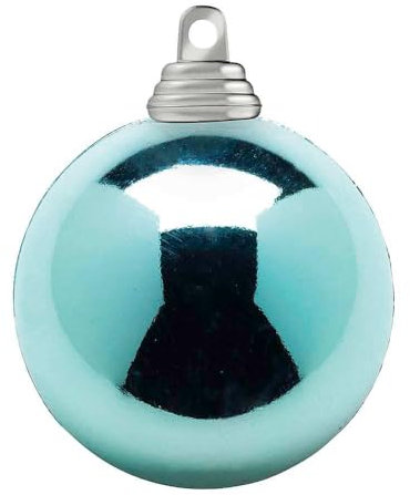 Deco Woerner Glänzende, hellblaue Weihnachtskugeln aus Kunststoff, 8 cm Ø - 12 Stück
