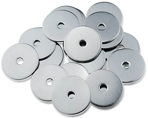 MeHurr M5 x 25mm Penny Washers, 304 A2 Stainless Steel Flat Round Chrome Repair Washer, Pack of 50 for Screws & Bolts