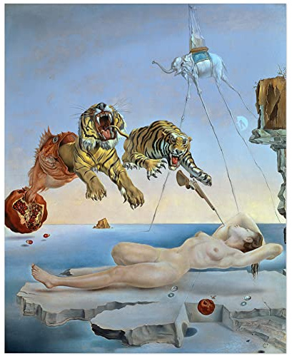 JUNIWORDS Poster, Salvador Dali, Traum, verursacht durch den Flug Einer Biene um einen Granatapfel, eine Sekunde vor dem Aufwachen, 45 x 36 cm (3000368)