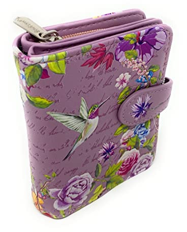 Shag Wear Vintage Kolibri-Geldbörse für Damen, mittelgroß, Hellviolett, 11,4 cm, Violett, Medium, Modern