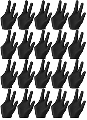 POOSR 20 StüCke Atmungsaktive Billardhandschuhe Snooker Links Rechts Hand Handschuhe 3 Finger Queue Handschuhe für Damen Herren Billard ZubehöR